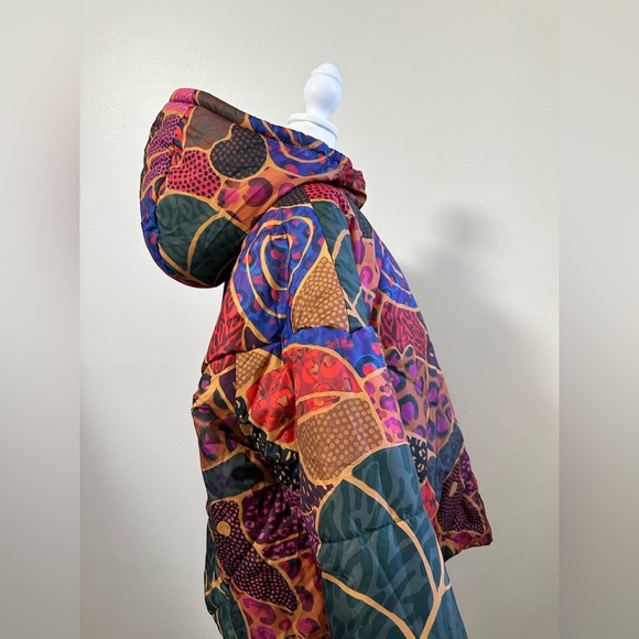 Farm Rio Cool Leopard Print Reversible Puffer Jacket Size XL - Picture 9 of 11